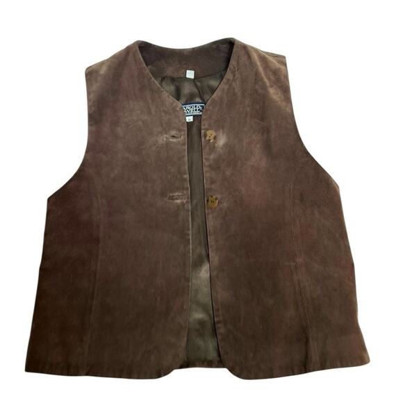 VTG Chocolate Brown Suede Leather Western Vest Size S/M Boho Festival Cowgirl - Picture 8 of 10